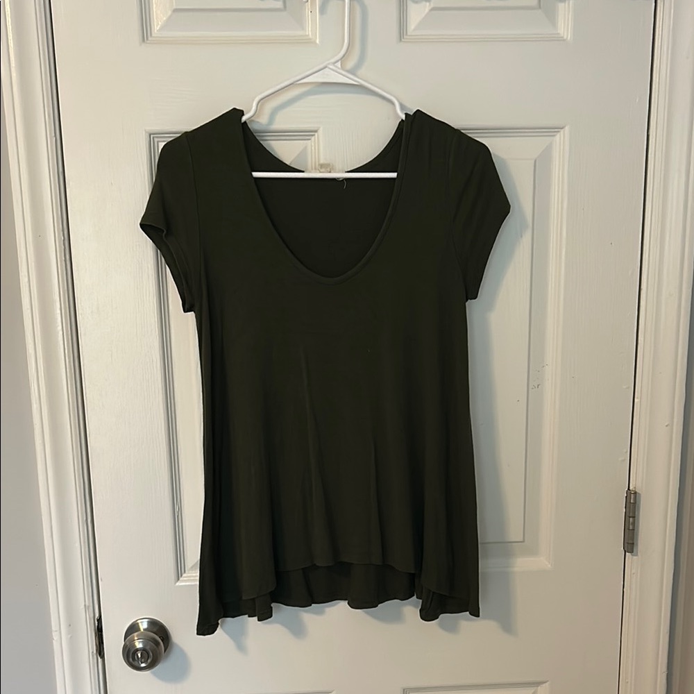 Women's Olive Green Scoop Neck Top (small)